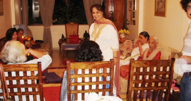 In conversation with the meditation group