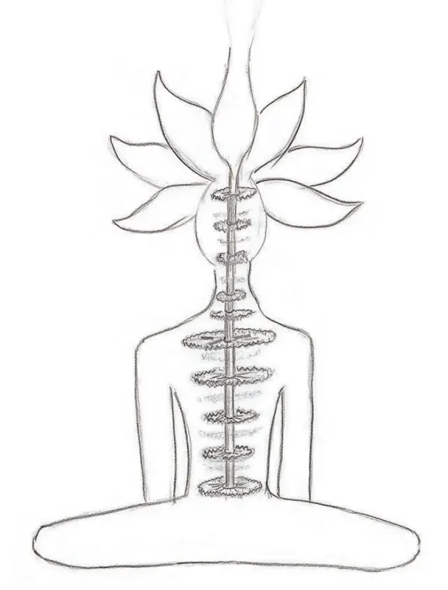 The Sahasrar lotus opened above the crown, the sushumna threading every chakra
